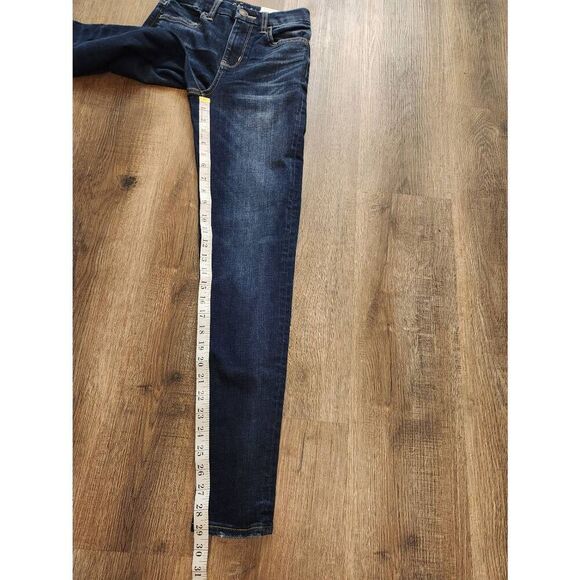 NWT American Eagle High Rise Jegging size 24x29 dark wash button zip stretch - Picture 3 of 11